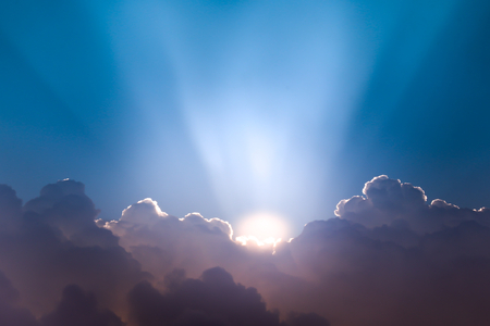 Beautiful Cloudscape And Sunrise Breaking Through cloud