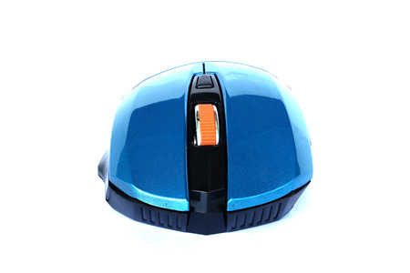 blue computer mouse on isolated