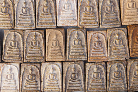 Sacred buddhist clay objectsの写真素材