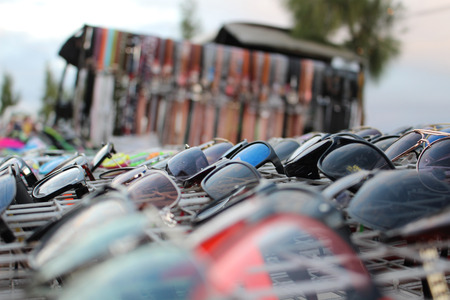 sunglasses in marketの写真素材
