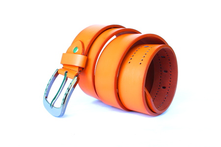 belt orange color on isolated whiteの写真素材