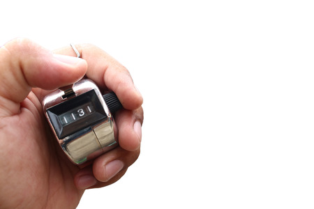 hand countering on isolatedの写真素材