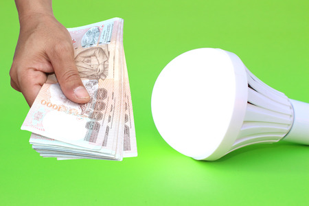 lamp on isolated green