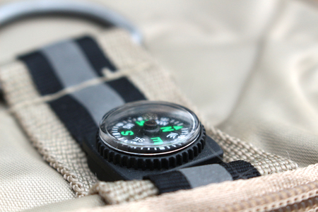compass on belt bagの写真素材