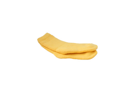 yellow sock on isolatedの写真素材