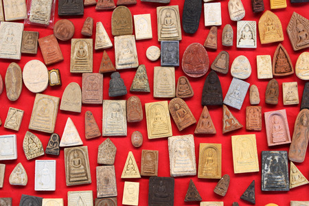 Sacred buddhist clay objectsの写真素材