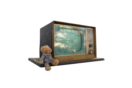 Television vintage on isolated