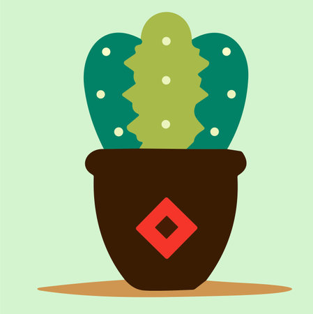 Cactus in a pot. Vector illustration in flat design style.のイラスト素材