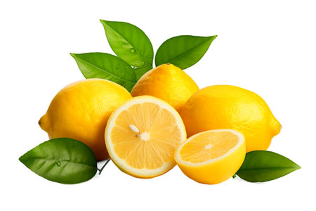 Captured against a clean white background, this image showcases the beauty and simplicity of a lemon.の写真素材
