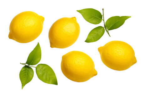 This vibrant and refreshing image features a juicy lemon on a pristine white background. The bright yellow color and citrusy appeal make it perfect for a variety of uses, from culinary to lifestyle themes.の写真素材