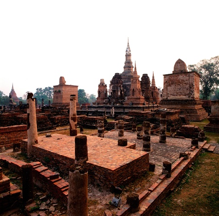 Sukhothai historical park, the old town of Thailand in 800 year agoの写真素材