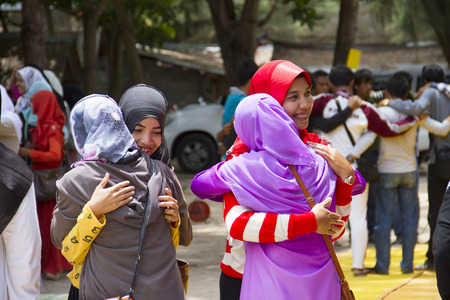 Muslim seniorstudwnts to welcome new student a warm to welcome date 12 August 2014のeditorial素材