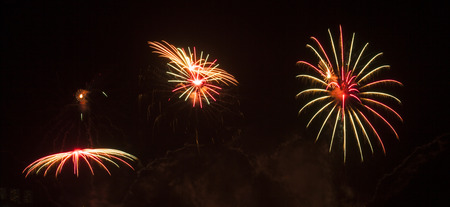 Fireworks light up the sky with dazzling displayの写真素材