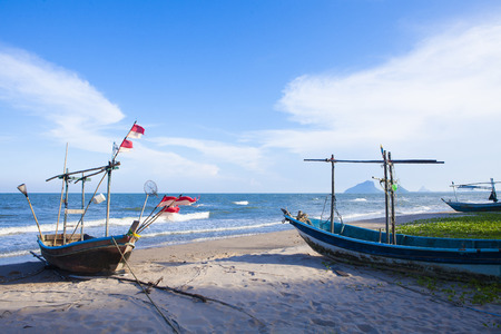 Small fishing boat. Thailand's fishermen. Lifestyle, occupation fisherman.の写真素材