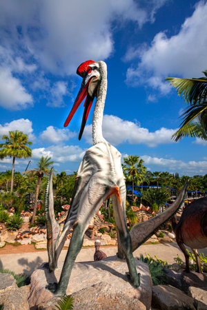 Nong Nooch Garden, PATTAYA, THAILAND - April 1, 2020: Dinosaur Valley? in Nong Nooch Tropical Botanical Garden, Pattaya, Thailand.のeditorial素材