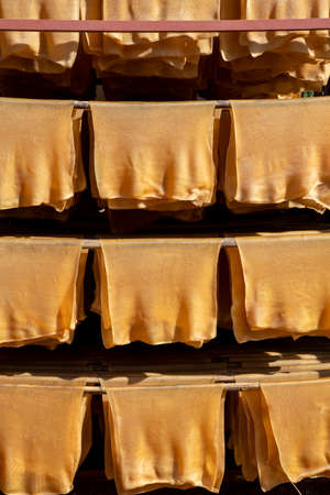 Process of rubber sheets production by drying and fumigation. High quality fumigate rubber sheets....