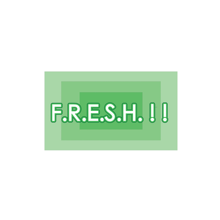 Fresh label ,green  color . rectangle banner and badges design.On white backgroundの写真素材