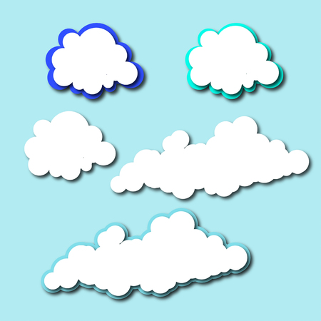Set of cute and beautiful cloud for decorate.Illustration.のイラスト素材