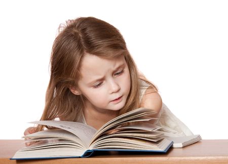 Young girl reading book