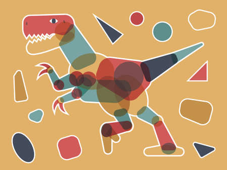 vector illustration of dinosaur isolated on white backgroundのイラスト素材