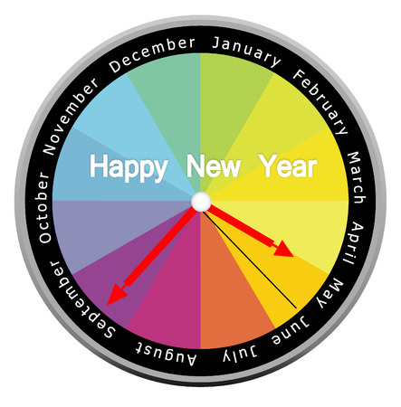 clock colourful calendar icon with monthsのイラスト素材