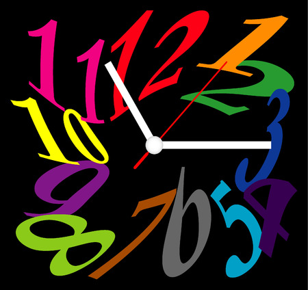Creative clock design colorful.のイラスト素材