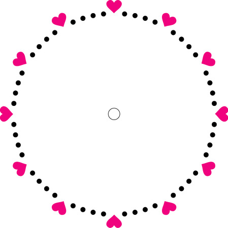 clock face blank heart designのイラスト素材
