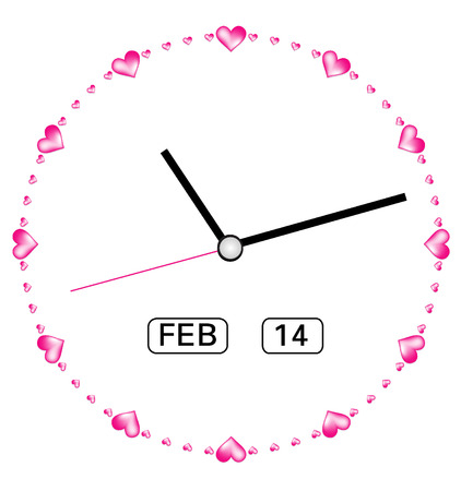 Creative clock heart design. valentines day.のイラスト素材