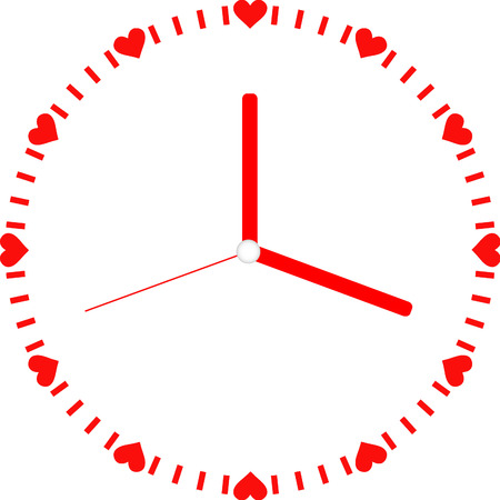 Creative clock heart design. Valentines day.のイラスト素材