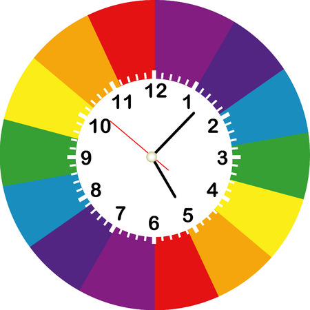 Creative clock face design colorful.のイラスト素材