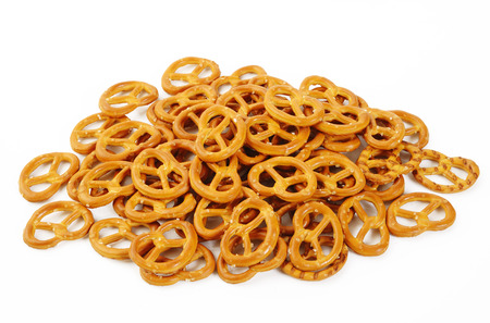 sweet pretzel on white backgroundの写真素材
