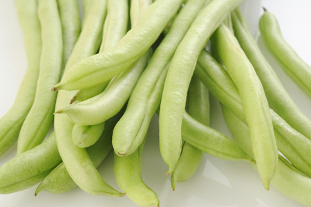 Green bean on white background