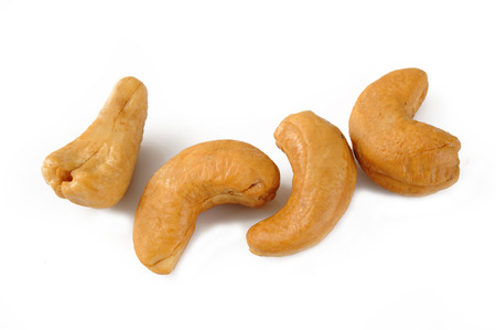 Cashew nut on white backgroundの写真素材