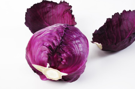 Cabbage vegetable on white backgroundの写真素材