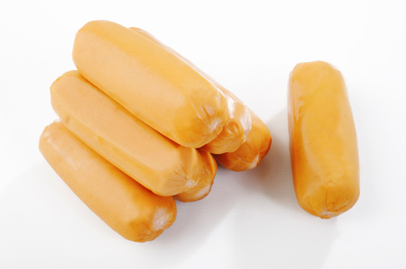 Sausage pork on white backgroundの写真素材