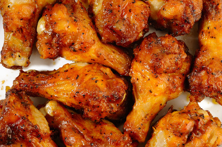 Chicken wings spicy on white backgroundの写真素材