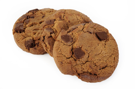 chocolate chip cookie isolated on white background