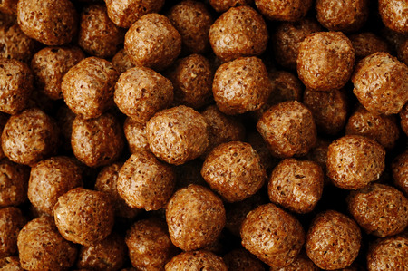 Chocolate cereal on white background