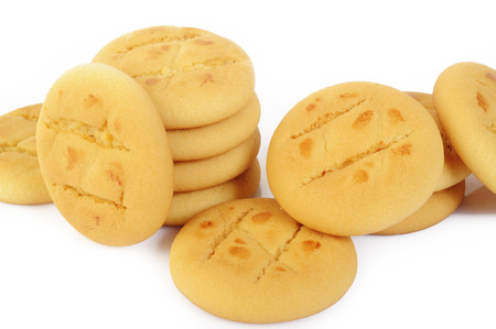 butter cookies on white background