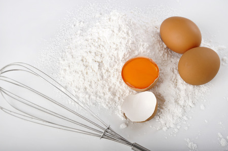 egg with flourの写真素材