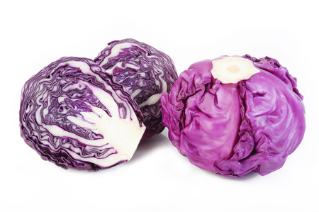 red cabbage isolated on white backgroundの写真素材