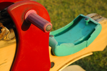 Toy broken at in parkの写真素材