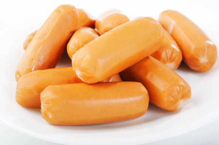 Sausage pork on white backgroundの写真素材