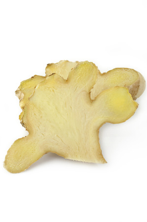 cut ginger on white backgroundの写真素材