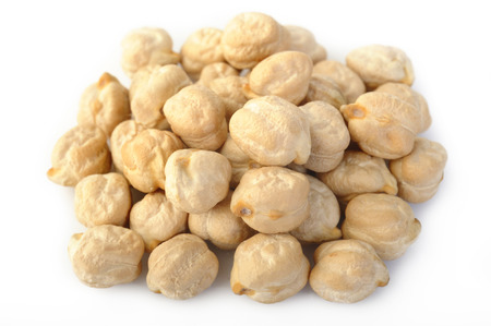 garbanzo beans on white backgroundの写真素材