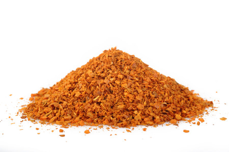 cayenne pepper on white backgroundの写真素材
