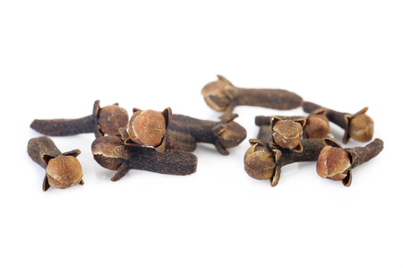 spice cloves isolated on white backgroundの写真素材