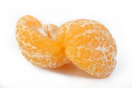 orange mandarin or tangerine fruit on white backgroundの写真素材