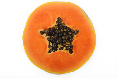 Papaya isolated on white backgroundの写真素材