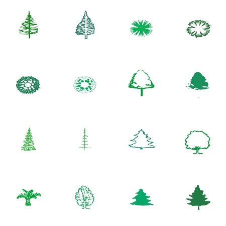 green tree silhouetteのイラスト素材